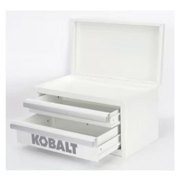 KOBALT Mini 10.83-in Friction 2-Drawer White Steel Tool Box 25th anniversary - Picture 1 of 3